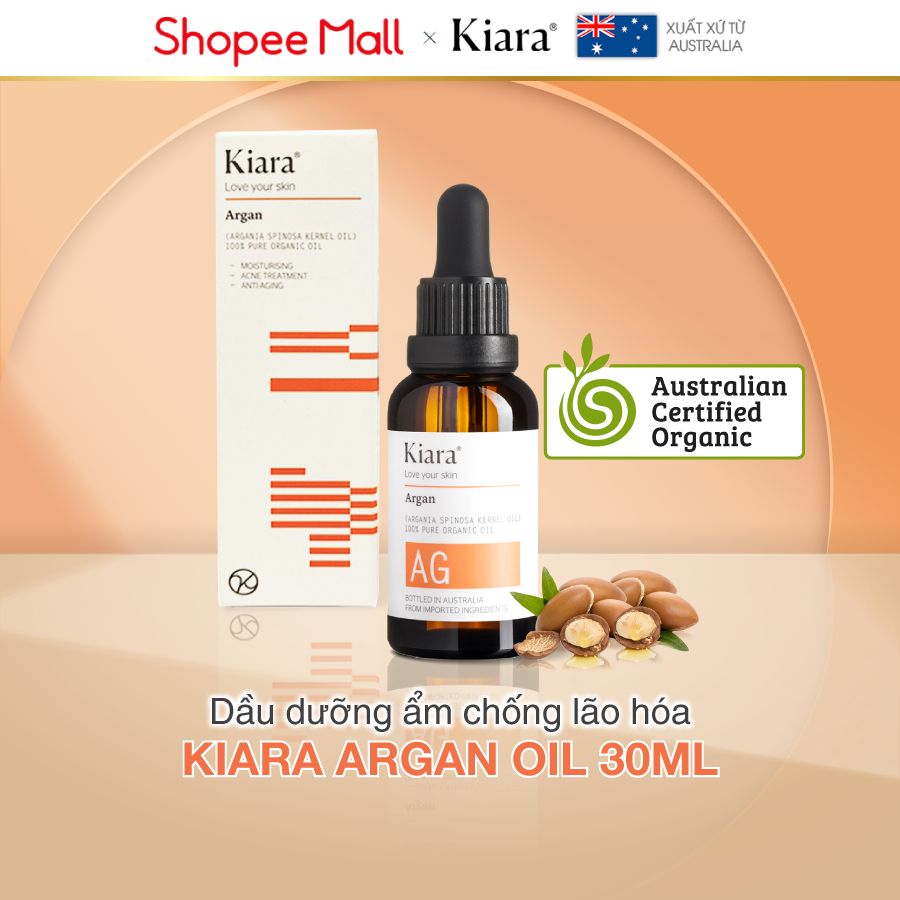 Dầu dưỡng ẩm chống lão hóa sáng da Kiara Argan Oil 30ml