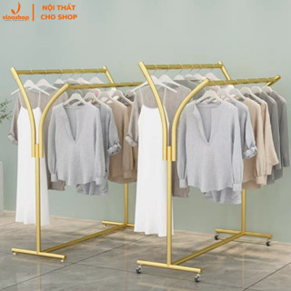 [ Xào kệ shop giá sỉ ] Sào, kệ đôi treo đồ quần áo giữa shop. Giá treo váy, đầm 2 bên. Sào treo bánh bướm VNS-016