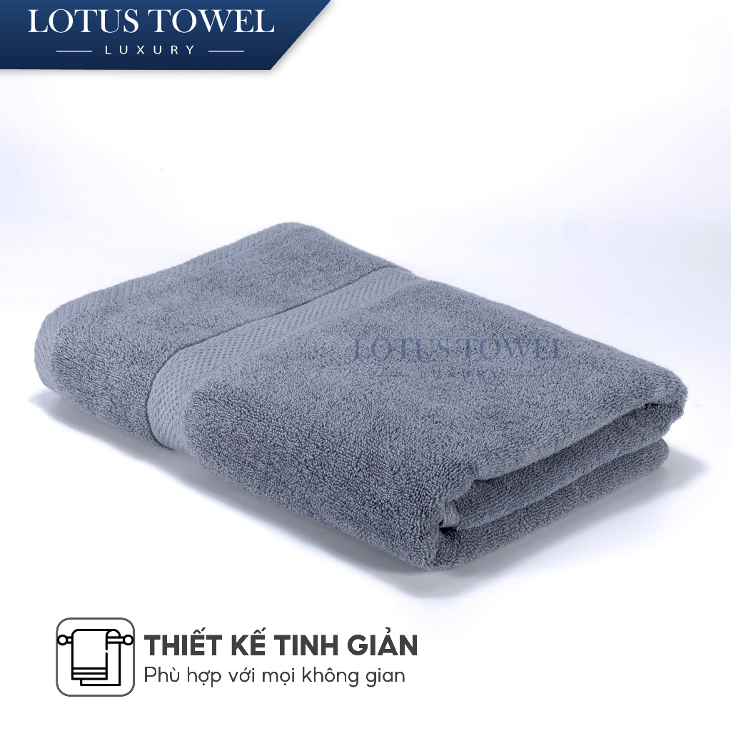Bộ 2 Khăn Tắm 70x140cm LOTUS TOWEL 100% Cotton Cao Cấp Mềm Mịn Thấm Hút Không Ra Màu