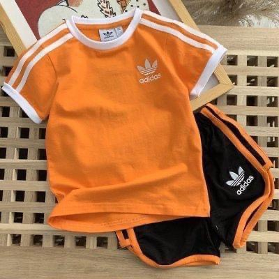Bộ Quần Áo Cộc Tay Adidas Chất Vải Cotton Thoáng Mát Cho Bé Trai Bé Gái Từ 6Kg-32Kg-Thời Trang Cho Bé