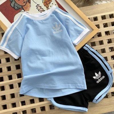 Bộ Quần Áo Cộc Tay Adidas Chất Vải Cotton Thoáng Mát Cho Bé Trai Bé Gái Từ 6Kg-32Kg-Thời Trang Cho Bé