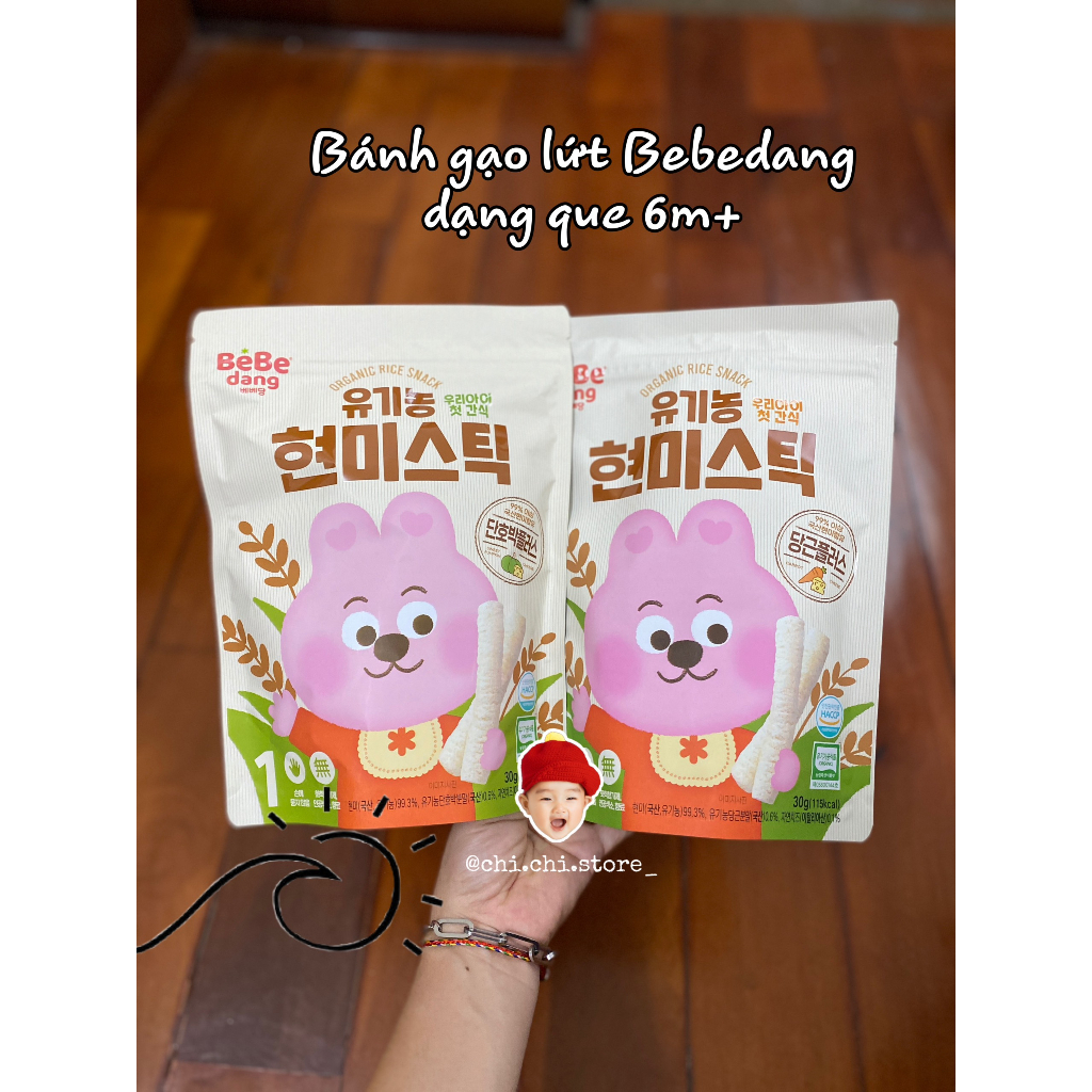 BÁNH ĂN DẶM GẠO LỨT HỮU CƠ BEBEDANG HÀN QUỐC CHO BÉ TỪ 6M+