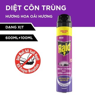 Xịt muỗi/côn trùng raid - chai 600ml