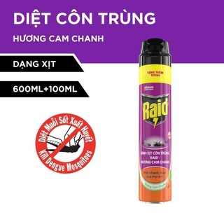 Xịt Muỗi/Côn trùng Raid - Chai 600ml (Có tặng thêm 100ml)