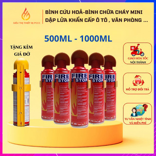 Bình chữa cháy mini firestop dùng cho xe hơi, xe tải, gia đình dung tích 500ml / 1000 ml - siêu thị thiết bị pccc