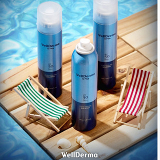 Xịt Chống Nắng Wellderma Chống Thấm Nước, Làm Mát Da 180ml G PLus Cooling Sun Spray