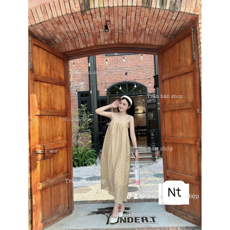 Váy Hai Dây Đũi Tơ Tim Hàng Hai Lớp Mã NT50