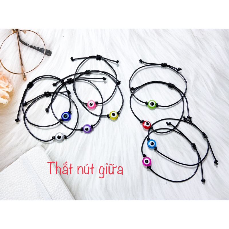 Vòng tay Evil Eye dây da thời trang cá tính