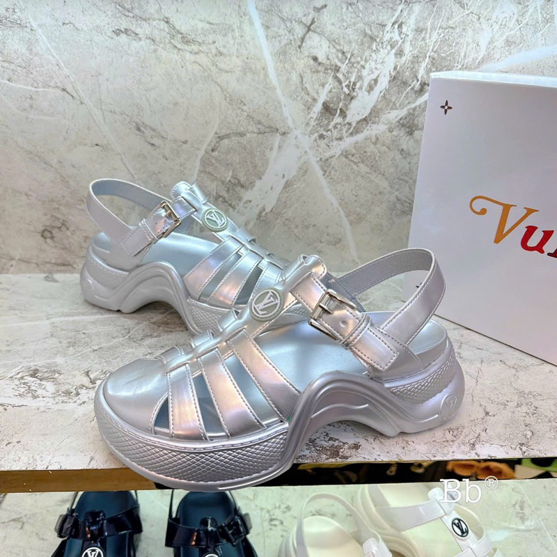 Sandal 3 màu đế cong