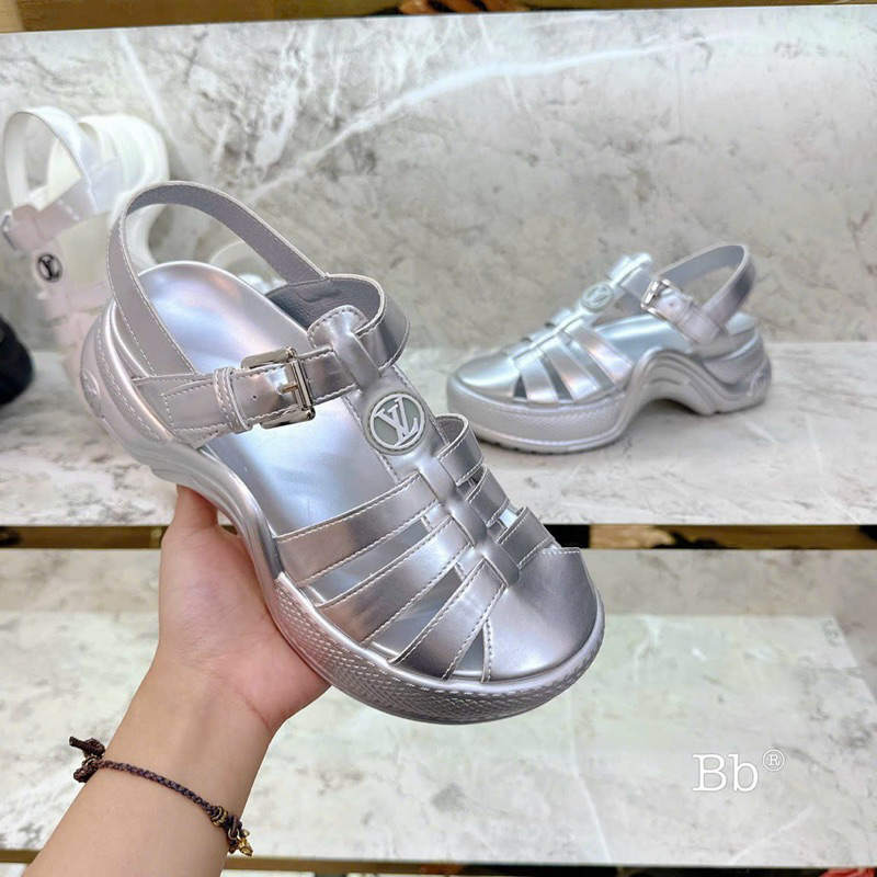 Sandal 3 màu đế cong