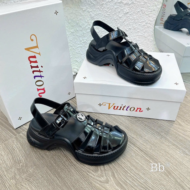 Sandal 3 màu đế cong