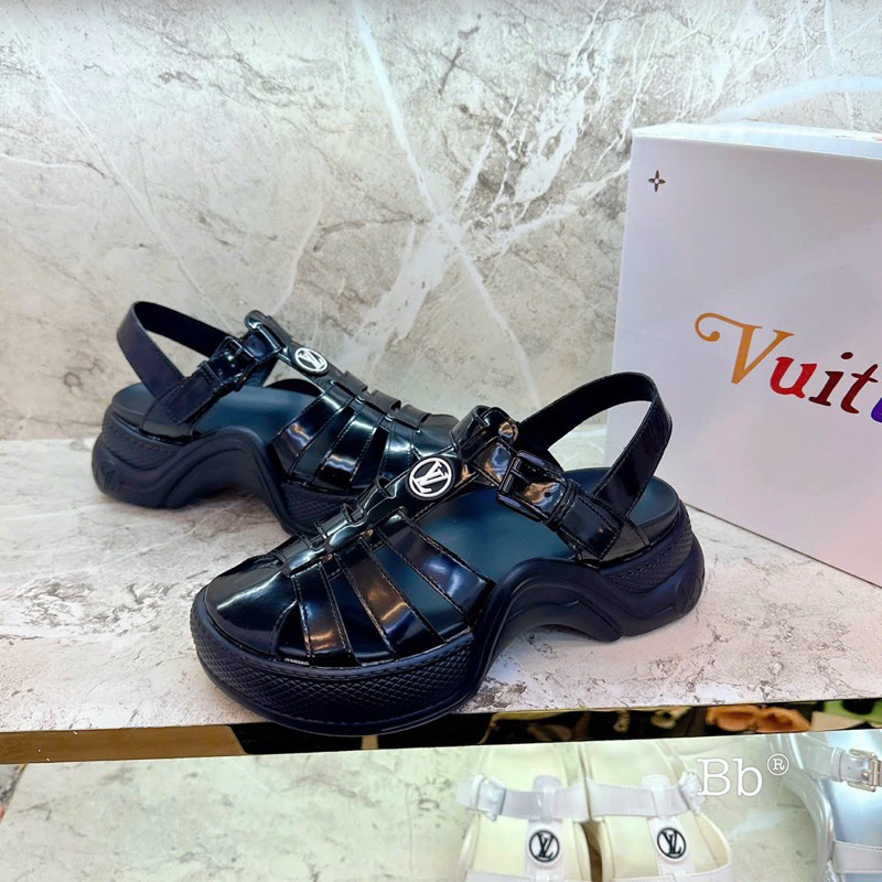 Sandal 3 màu đế cong