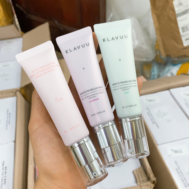 Kem lót KLAVUU White Pearlsation Primer màu hồng, xanh, tím