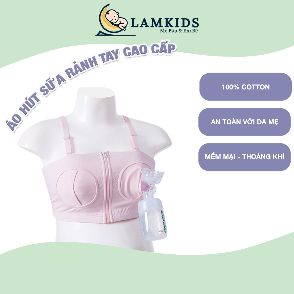 Áo Hút Sữa Rảnh Tay Áo Vắt Sữa Có Dây Chất Liệu Cotton Sandex Made In