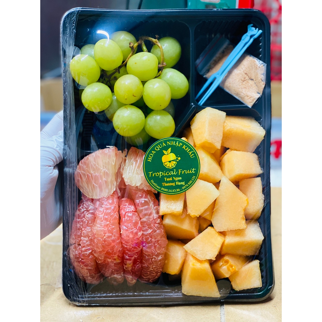 Khay Mix Trái Cây Tươi Bưởi - Roi - Dưa Vàng