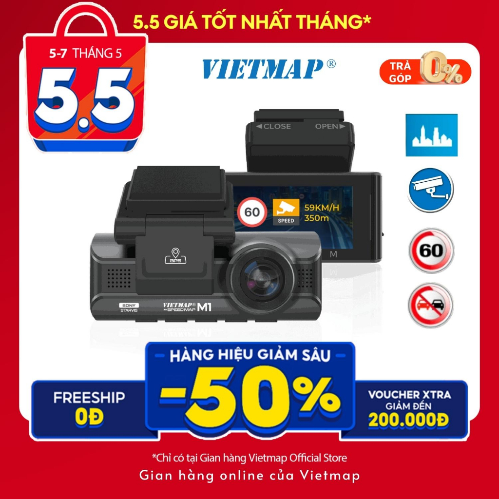 Camera Vietmap Speed Map M1 - Cảnh báo giao thông - Cảnh báo vượt tốc độ - Hàng chính hãng