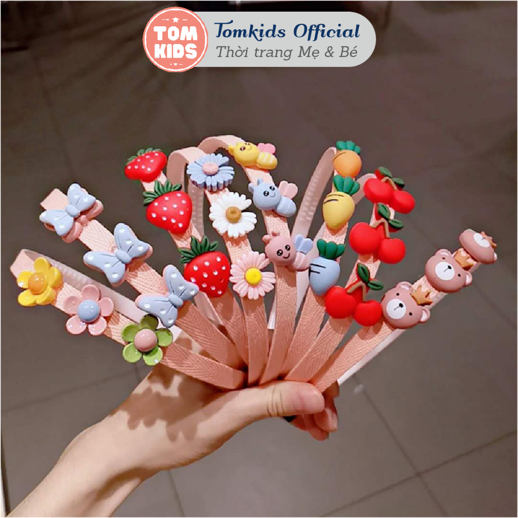 Bờm Cài Tóc Cho Bé Gái Đính Hoa Quả Siêu Cute, Bờm Cài Tóc Có Răng Cưa Mã PK-003