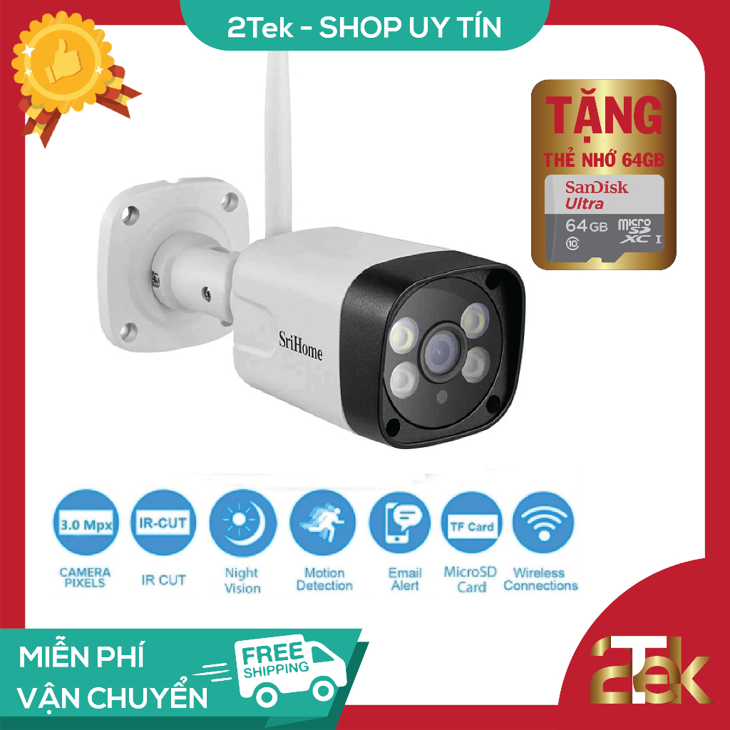 Camera Wifi Srihome Ngoài Trời SH035 3.0