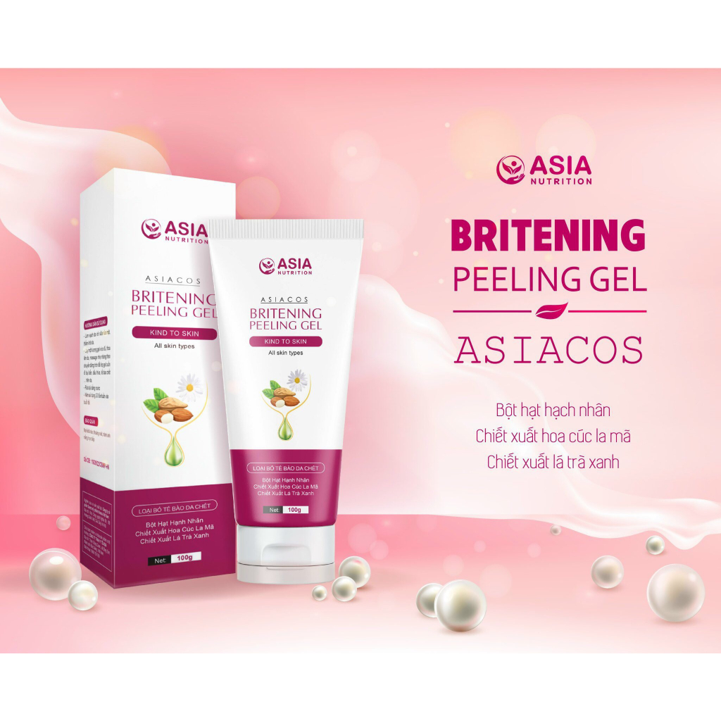 Tẩy tế bào chết dạng gel Asia Britening Peelling gel 1000g giúp loại bỏ tế bào chết, làm sạch, dưỡng ẩm