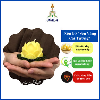 Đèn bơ cúng Phật JVALA - Sen vàng Cát tường (hộp 2 ly)