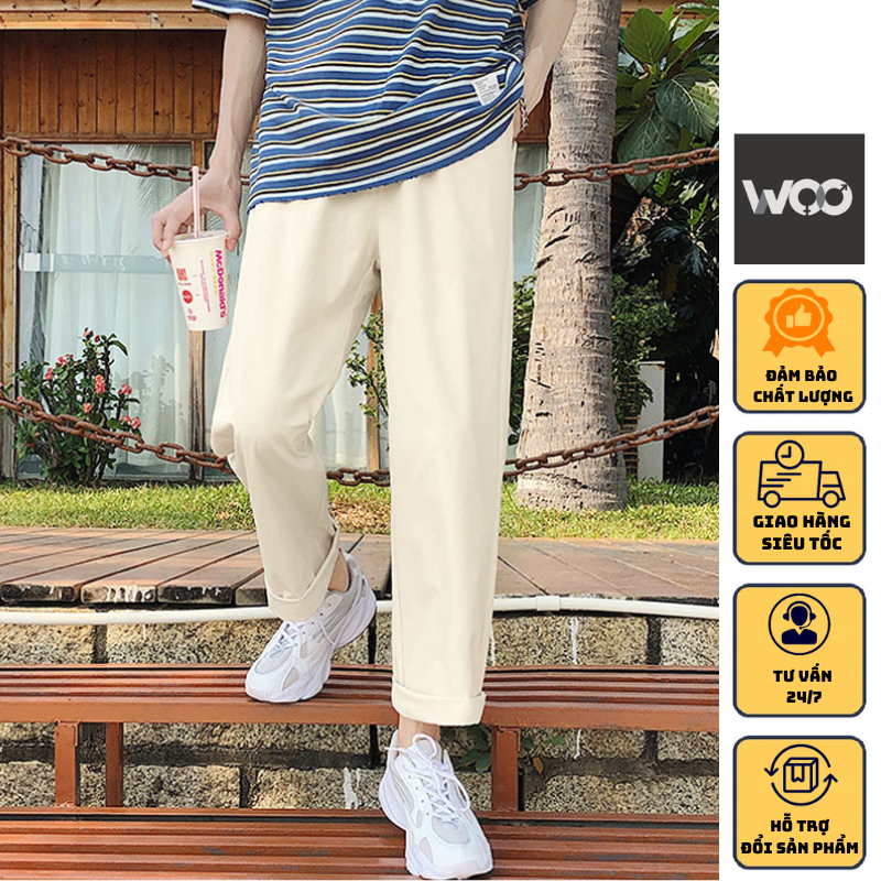 Quần Kaki Nam Baggy Ống Suông Basic Unisex - Kiểu quần baggy nam ống r