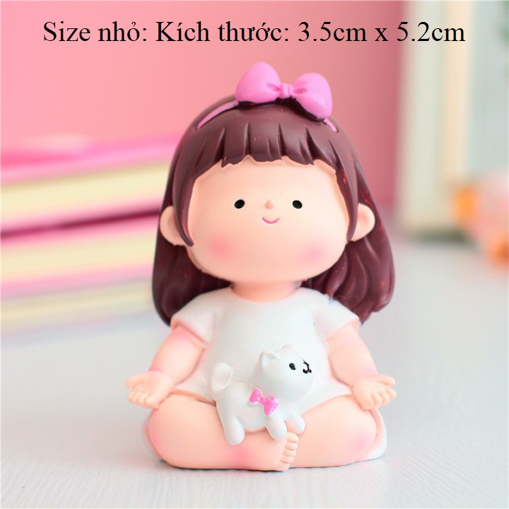 Tượng cô gái tập yoga, Mô hìnhTượng bé gái bé mập tập yoga trang trí để bàn làm việc, bàn học, trang trí máy tính