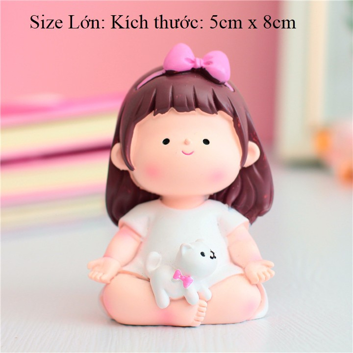 Tượng cô gái tập yoga, Mô hìnhTượng bé gái bé mập tập yoga trang trí để bàn làm việc, bàn học, trang trí máy tính