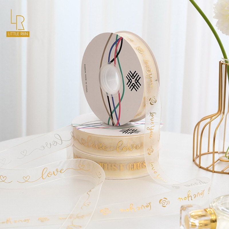 Cuộn Dây Ruy Băng Voan 2.5cm In Chữ Love/Loveyou Dùng Trang Trí Bó Hoa, Hộp Quà, Hộp Bánh Tặng Người Yêu Thương