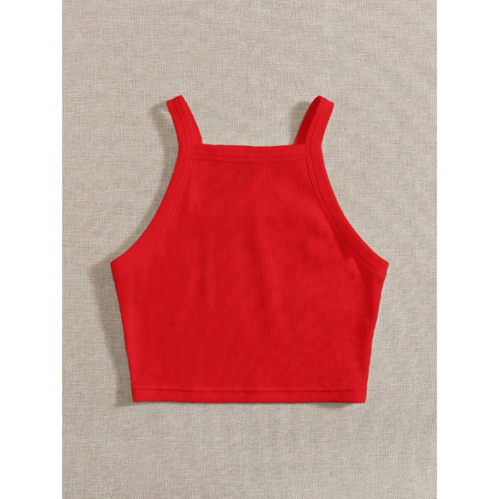 Áo yếm croptop màu trơn form basic JUNE.SG Áo croptop nhiều màu basic Áo 2 dây ôm body D024