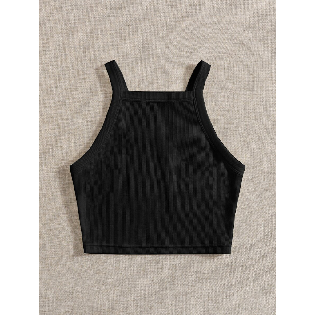 Áo yếm croptop màu trơn form basic JUNE.SG Áo croptop nhiều màu basic Áo 2 dây ôm body D024