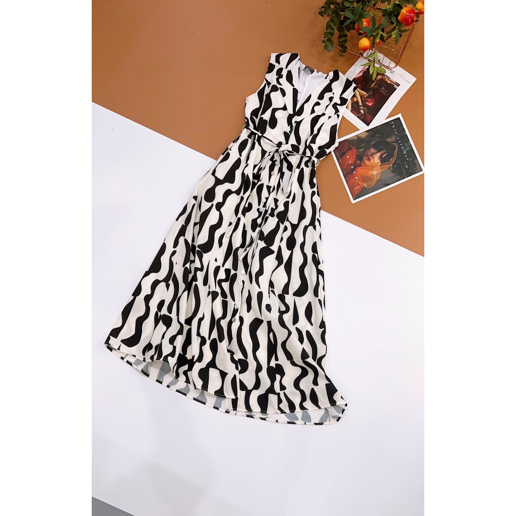 Đầm maxi đen beo Topshop