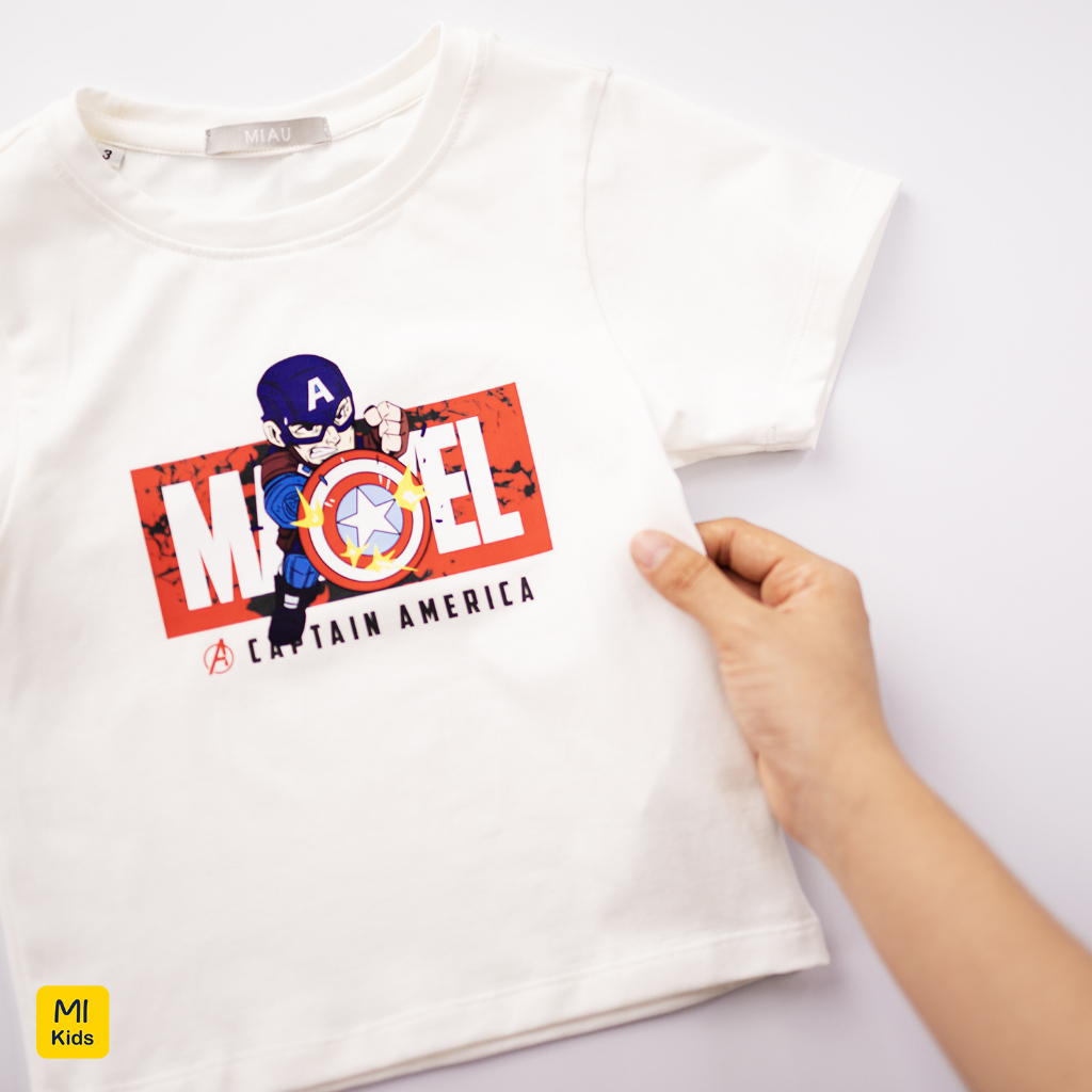 Áo Phông Cho Bé Họa tiết Siêu Nhân Chất thun Cotton Co Giãn Mềm Mại Mặc Hè Thoáng Mát -  Quần Áo Trẻ Em MIKIDS