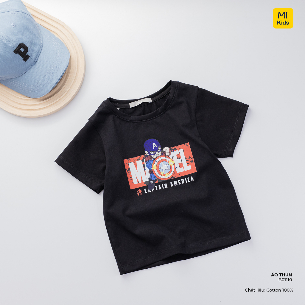 Áo Phông Cho Bé Họa tiết Siêu Nhân Chất thun Cotton Co Giãn Mềm Mại Mặc Hè Thoáng Mát -  Quần Áo Trẻ Em MIKIDS