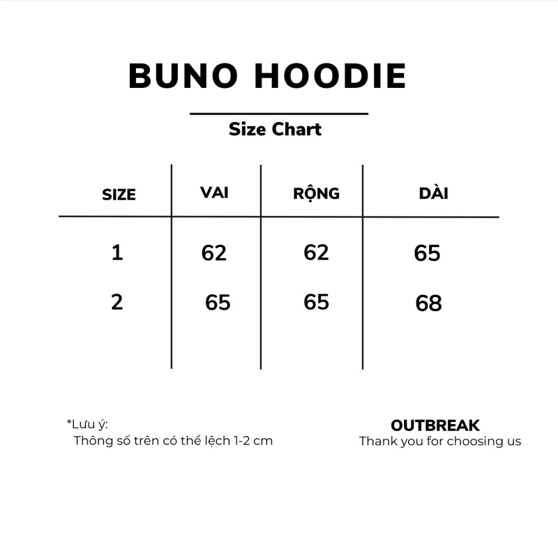 OUTBREAK - ÁO HOODIE FORM BOXY *BUNO HOODIE*