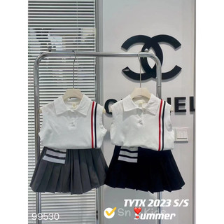 Set váy 2 sọc đen đỏ bé gái