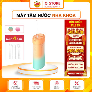 Máy tăm nước cầm tay TẶNG 4 ĐẦU Máy tăm nước nha khoa Siêu Sạch, Chăm Sóc Răng Miệng Sạch Sẽ Bảo Hành 6 Tháng QStore