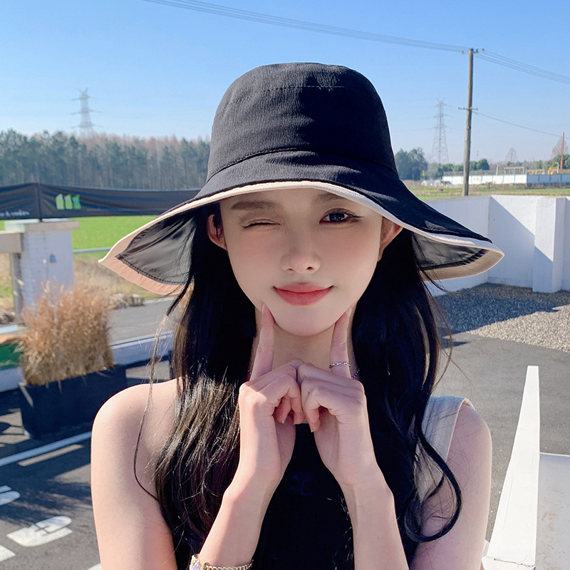 Nón Vải Đi Biển Chống Nắng Chặn Tia UV Đính Nơ Phối Viền RQN2300