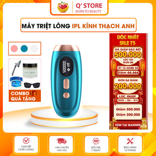 Máy triệt lông mini IPL Kính Thạch Anh không đau, Triệt lông tận gốc vĩnh viễn, An toàn Bảo hành 12 Tháng Qstore