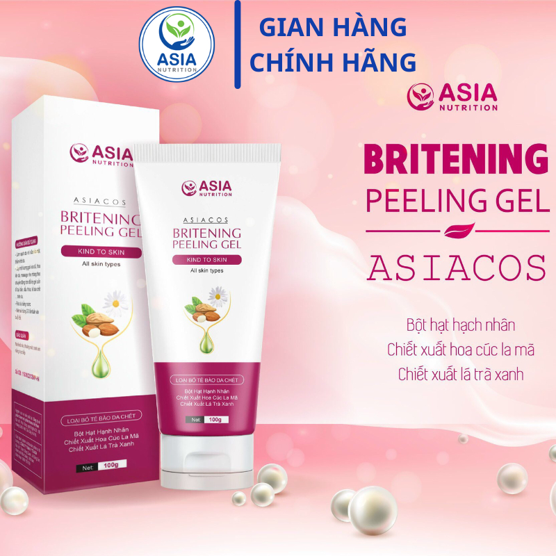 [HSD T3.2024] Gel Tẩy tế bào chết Asia hemia Britening Peelling gel 100g giúp loại bỏ tế bào chết, làm sạch, dưỡng ẩm