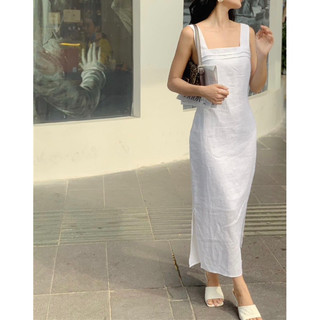 Đầm linen xếp ly ngực khách order
