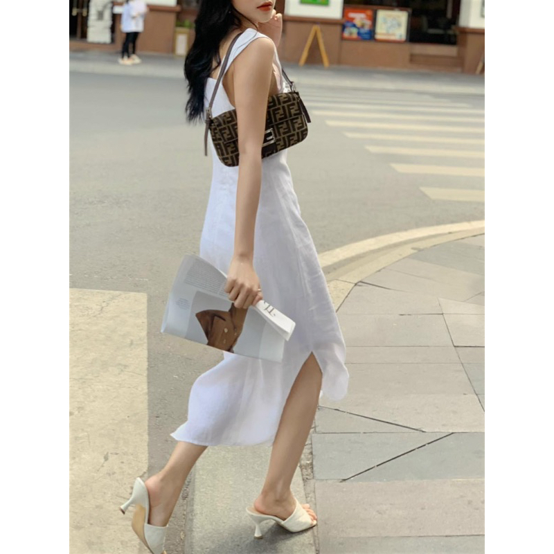 Đầm linen xếp ly ngực khách order