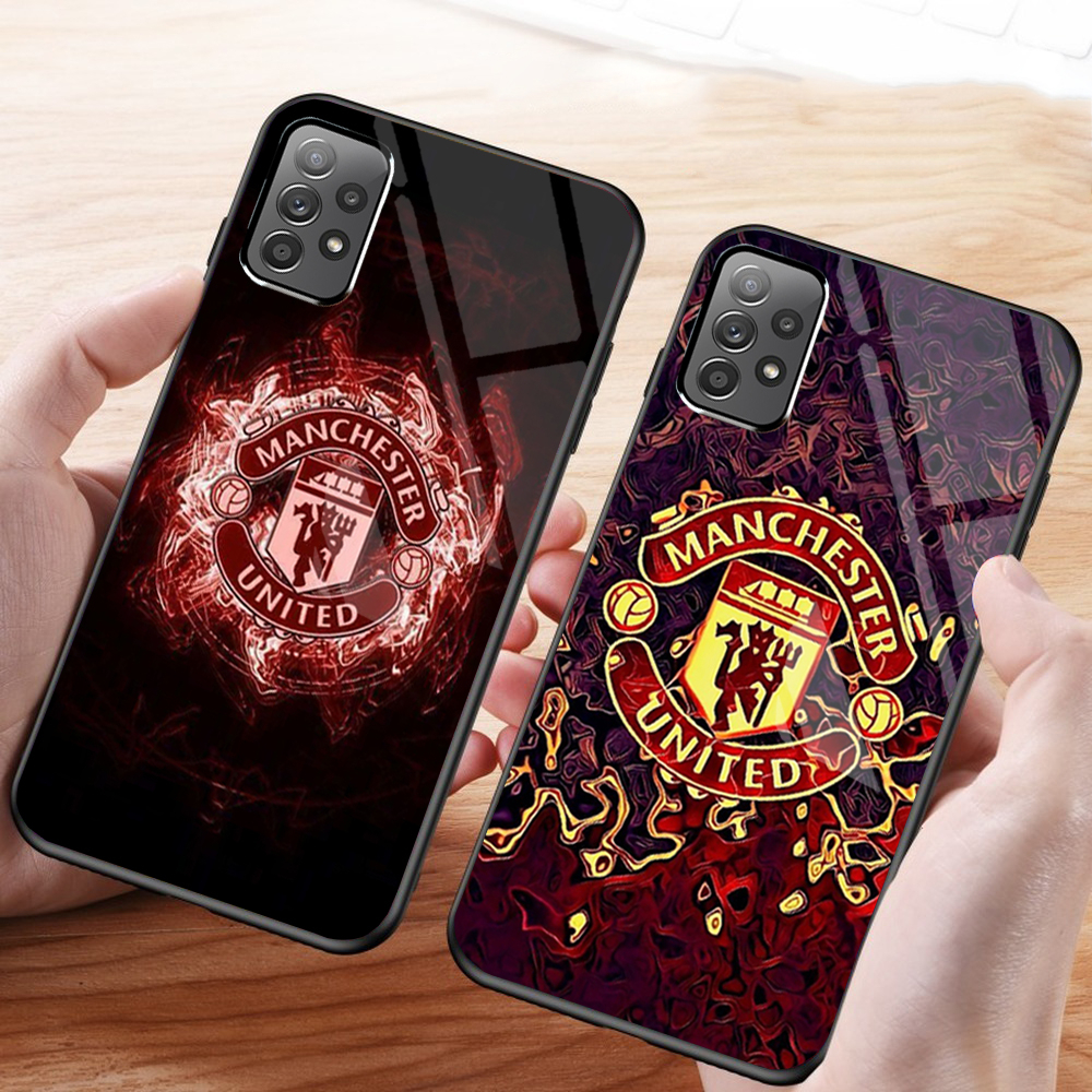 Ốp Lưng SAMSUNG GALAXY A13, A23, A33 5G Mặt kính sáng bóng, In hình câu lạc bộ MU