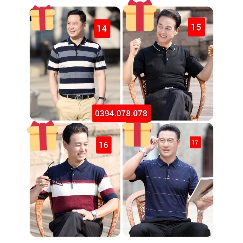 - Áo phông polo trung niên cho ông, cho bố hàng Quảng Châu