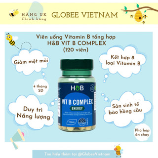 Viên uống vitamin B Tổng hợp Holland and Barrett - 120 viên (Bill Anh)
