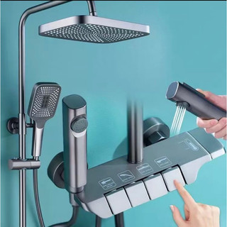 Sen cây, sen tắm đứng nóng lạnh sen dạng phím đàn phủ titan xám ,bộ vòi sen tắm đứng