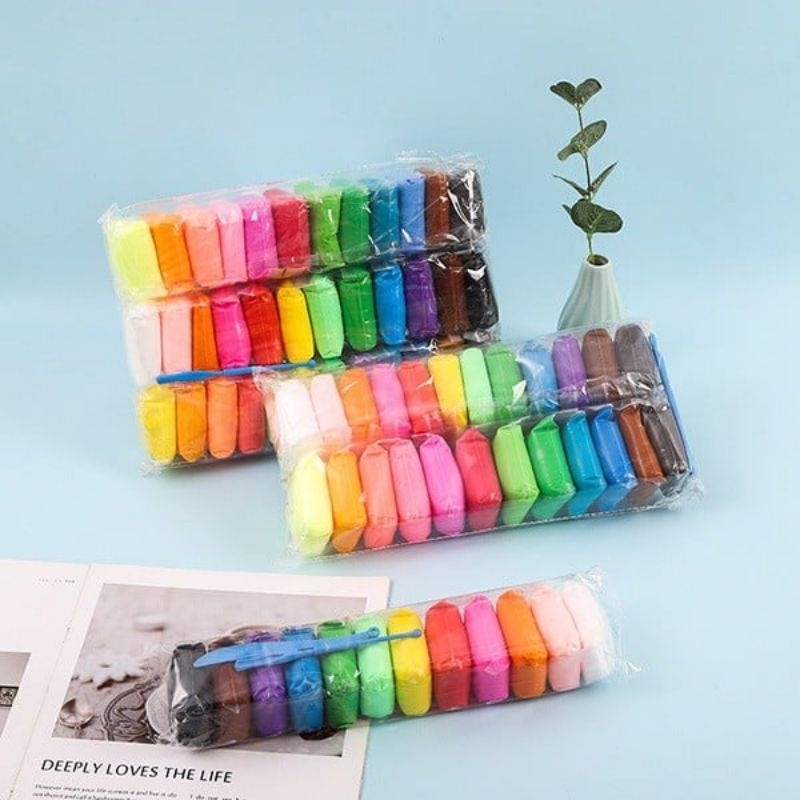 set đất nặn 12 màu Nhật Bản tự khô an toàn cho bé sản phẩm siêu nhẹ