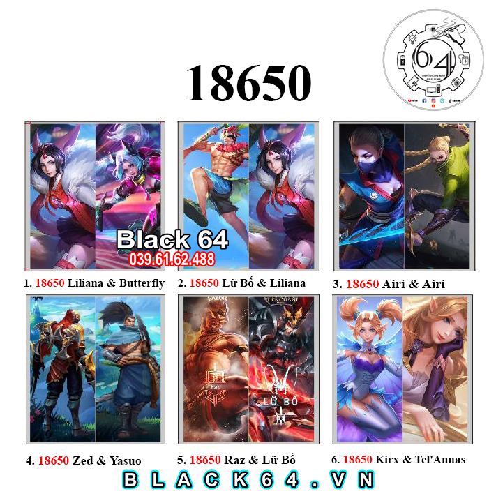 Gen co nhiệt bọc pin 21700 & 18650 bản mới tháng 3 2023 Liên Quân