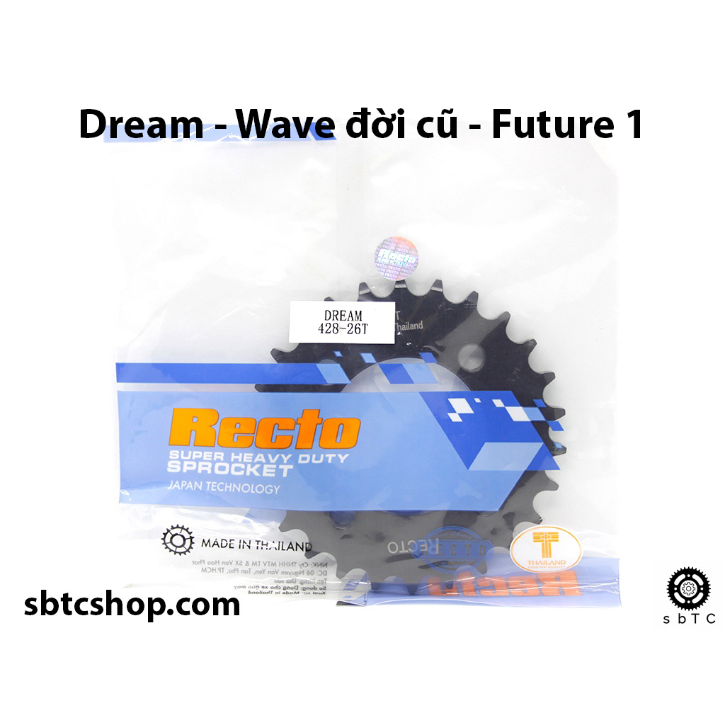 Dĩa RECTO 26 28 30 32 răng cho xe độ Dream Wave đời cũ Cub Future 1 chính hãng