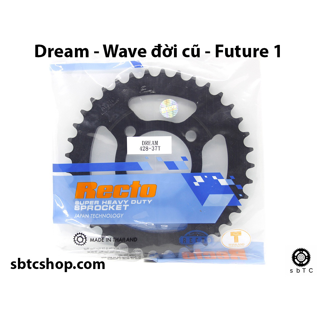 Dĩa lớn RECTO 37 38 39 40 42 răng cho xe Dream Wave đời cũ Cub Future 1 chính hãng