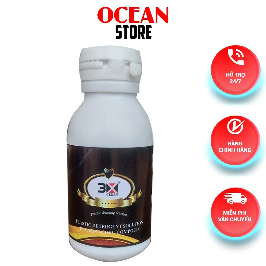 Chai Phục Hồi Nhựa Nhám, Dưỡng Nhựa Nhám, Phục Hồi Nhựa Đen, Làm Mới Nhựa Cũ Cho Ô Tô Xe Máy 3x Clean 50ml